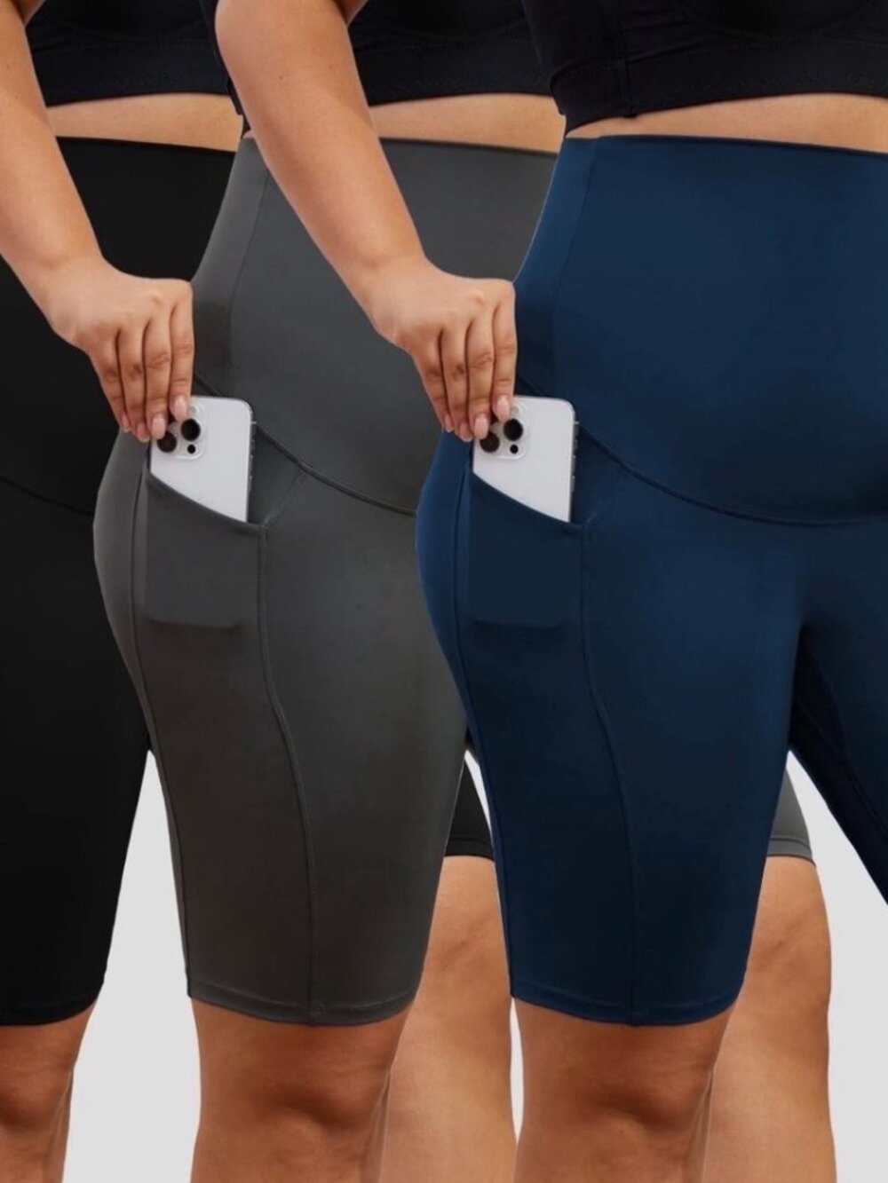 DDLUYY Women's High Waisted Biker Shorts 3-Pack with Pockets – 4XL